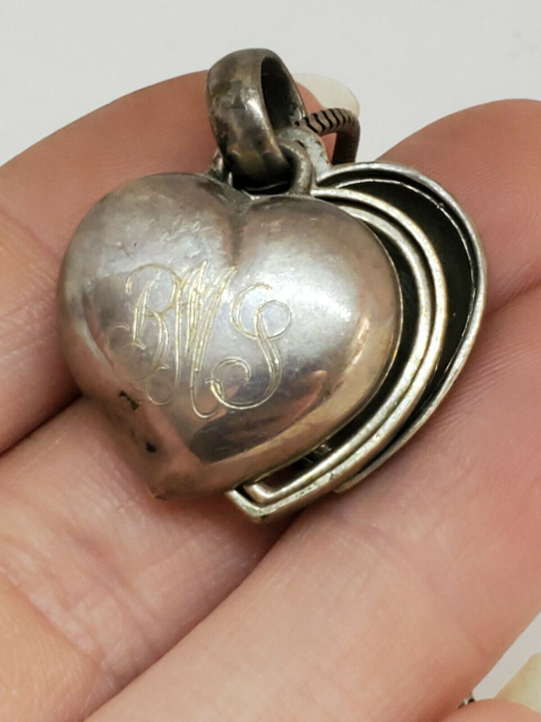 Sterling Silver Puffy Heart Locket Necklace