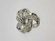 Vintage Signed PELL Clear Rhinestone Bow Brooch