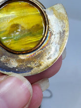 Vintage Sterling Silver Handmade Abalone Shell Disc Earrings 925 Stamped STG HI