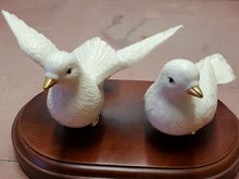 Vintage Mikasa Porcelain White Doves Figurines With Stand