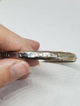 Vintage Mexico Sterling Silver Bear Stamped Bangle Bracelet