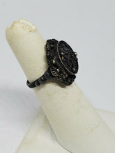 VTG Navajo/Mexico Sterling Silver Filigree Twist Wire & Bead Poison/Pill Ring