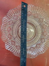 Vintage Clear Cut Glass Ruffled Starburst Pattern Scalloped Serving Bowl 9 1/2"