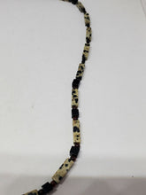 Sterling Silver Dalmatian Jasper Rectangular Beaded Necklace Bead Toggle Clasp