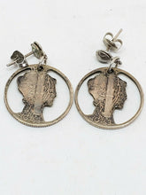 1944 90% Silver Mercury Dime Cut Out Pierced Work Stud Earrings