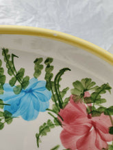 Vintage Italian Hand Painted Flowers White Platter Made In Italy